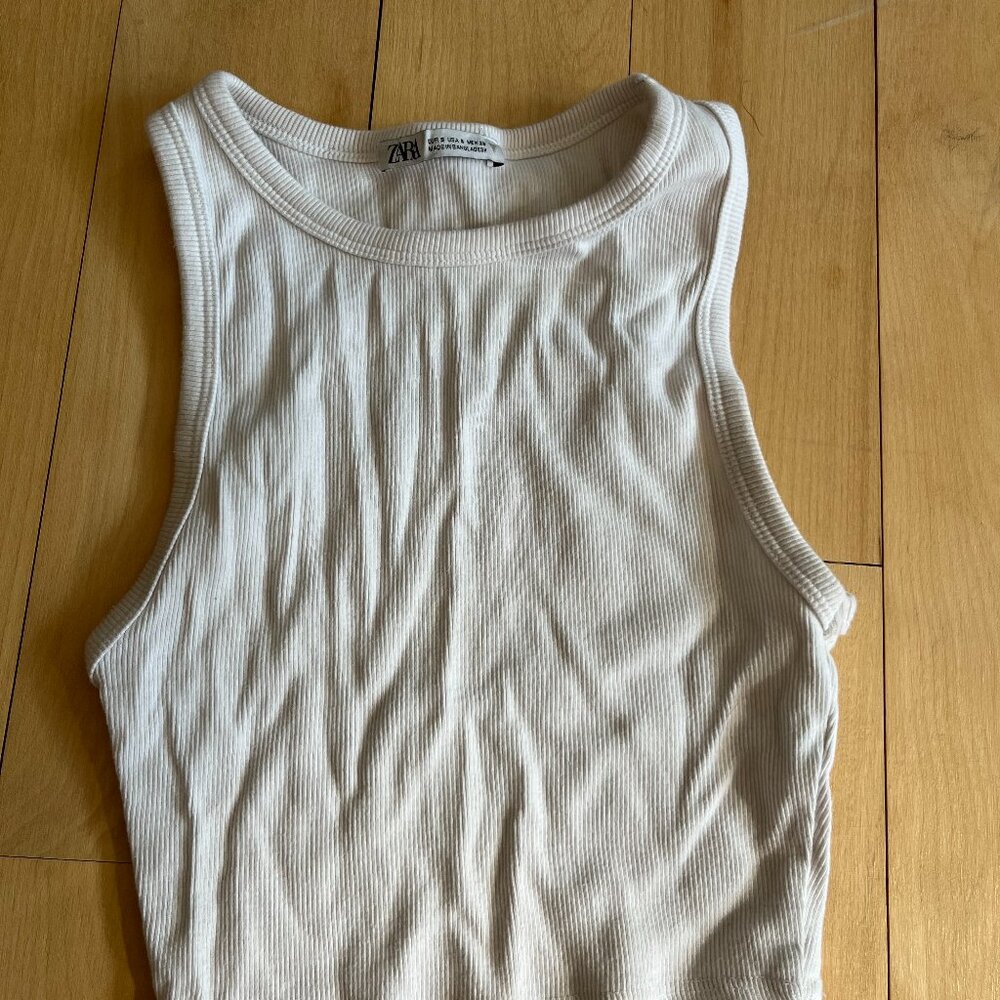 zara white tank top
